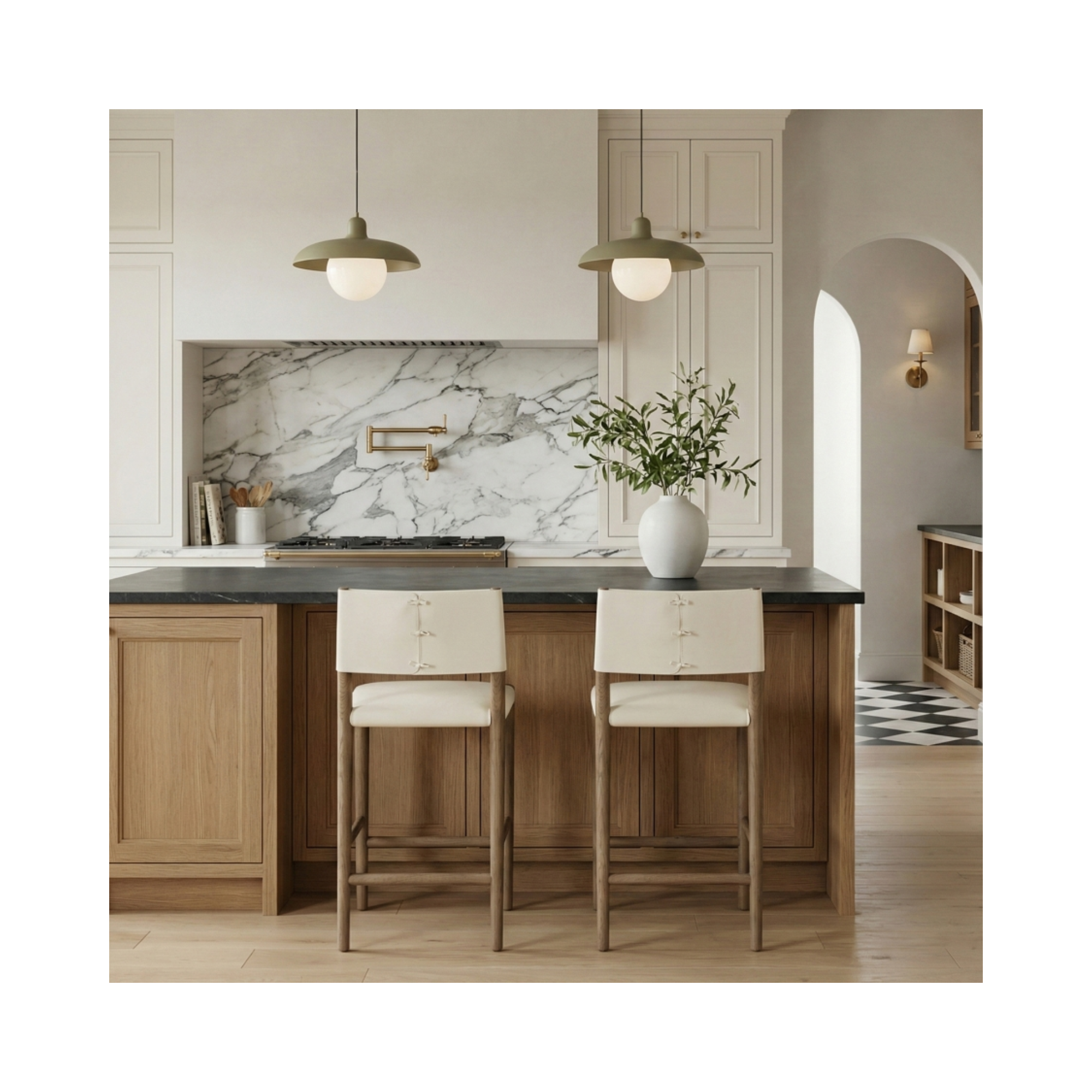 Andie Upholstered Counter Stool in Vegan Leather - [Additional Colors Available]