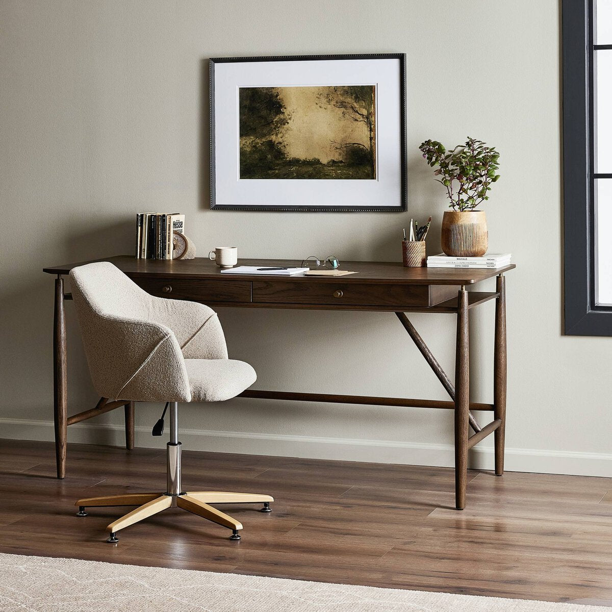 The "Markia" Desk Aged Oak Veneer
