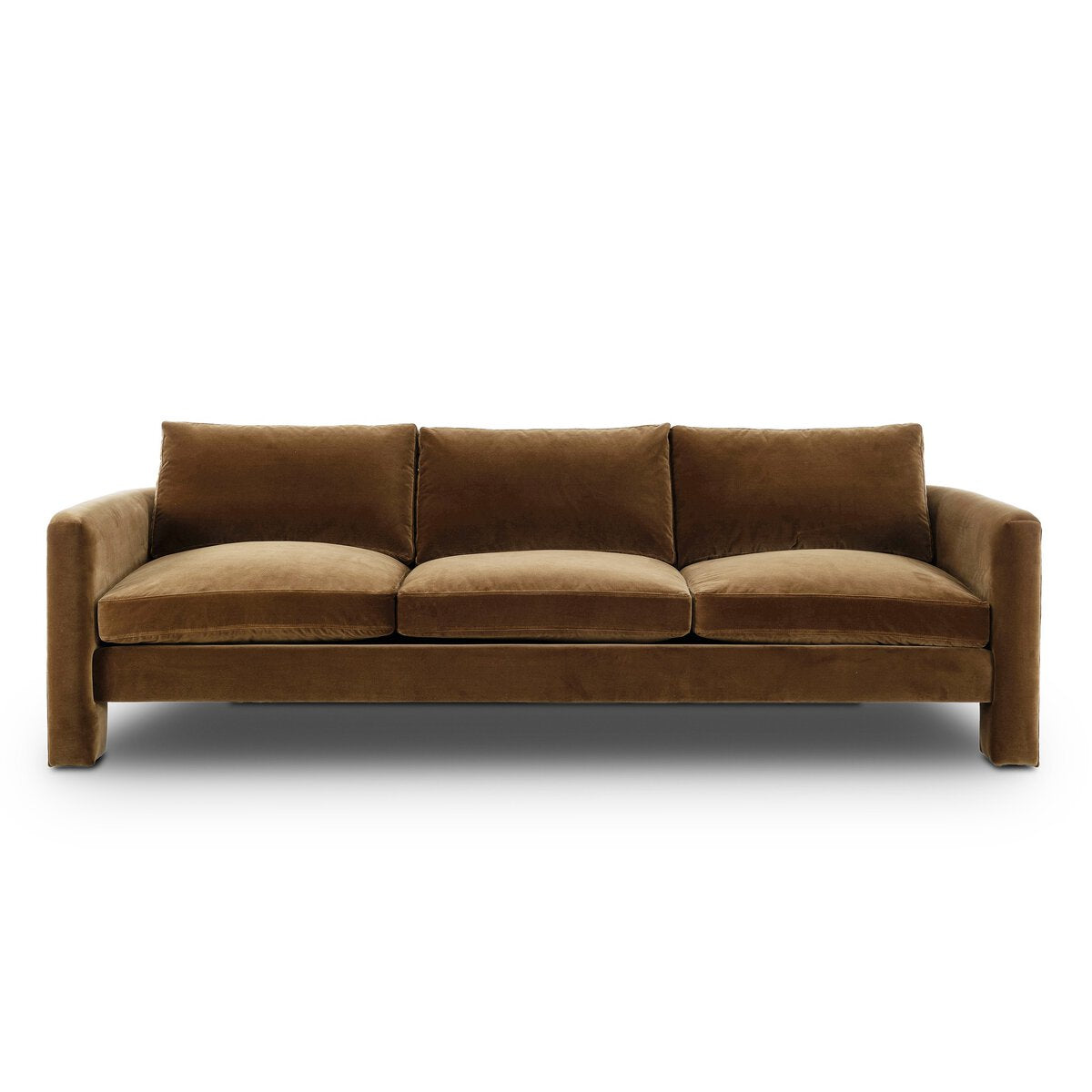 The "Katya" 97" Sofa in Surrey Cacao [Available] and Surrey Ochre [Pre-Order - Available in Sept]