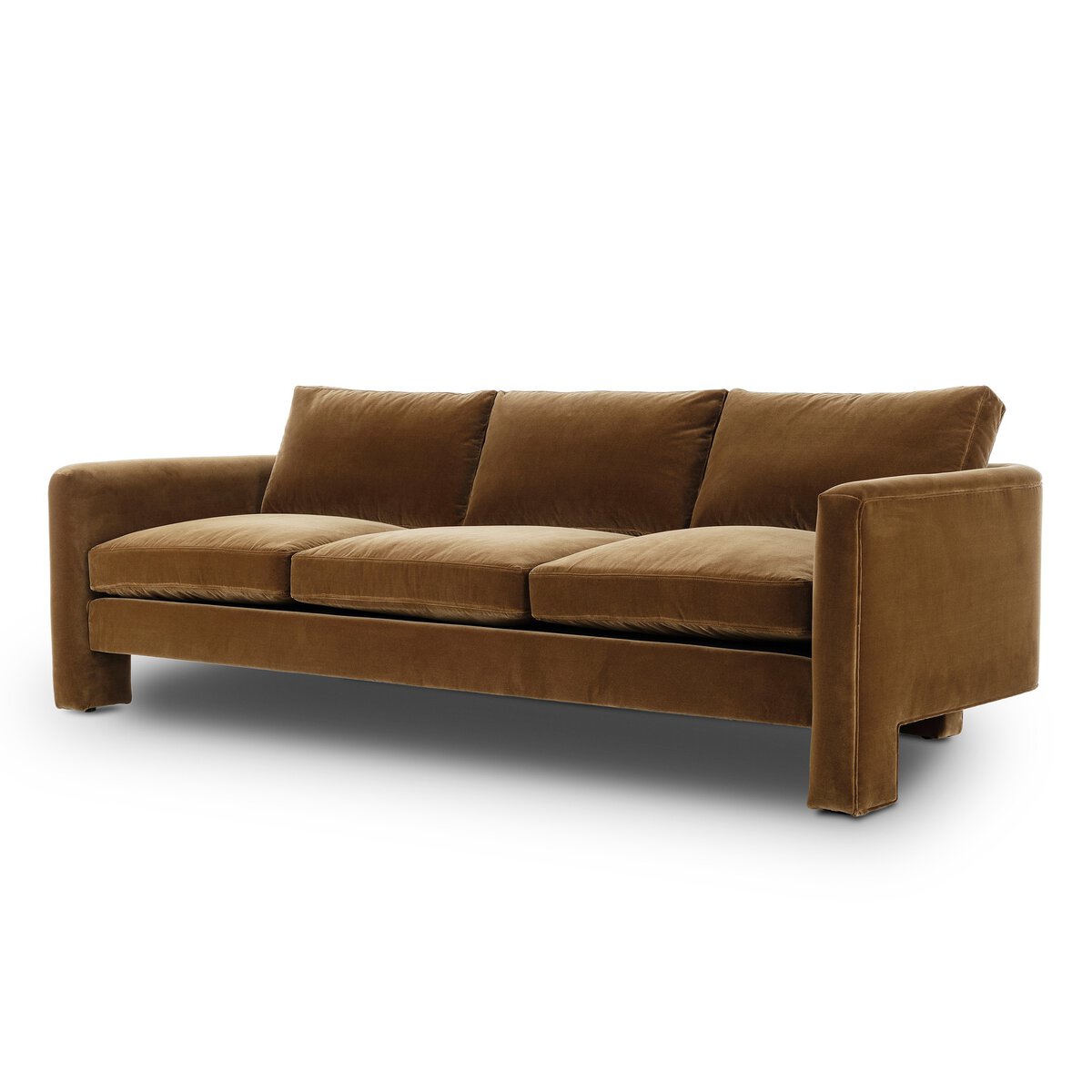 The "Katya" 97" Sofa in Surrey Cacao [Available] and Surrey Ochre [Pre-Order - Available in Sept]