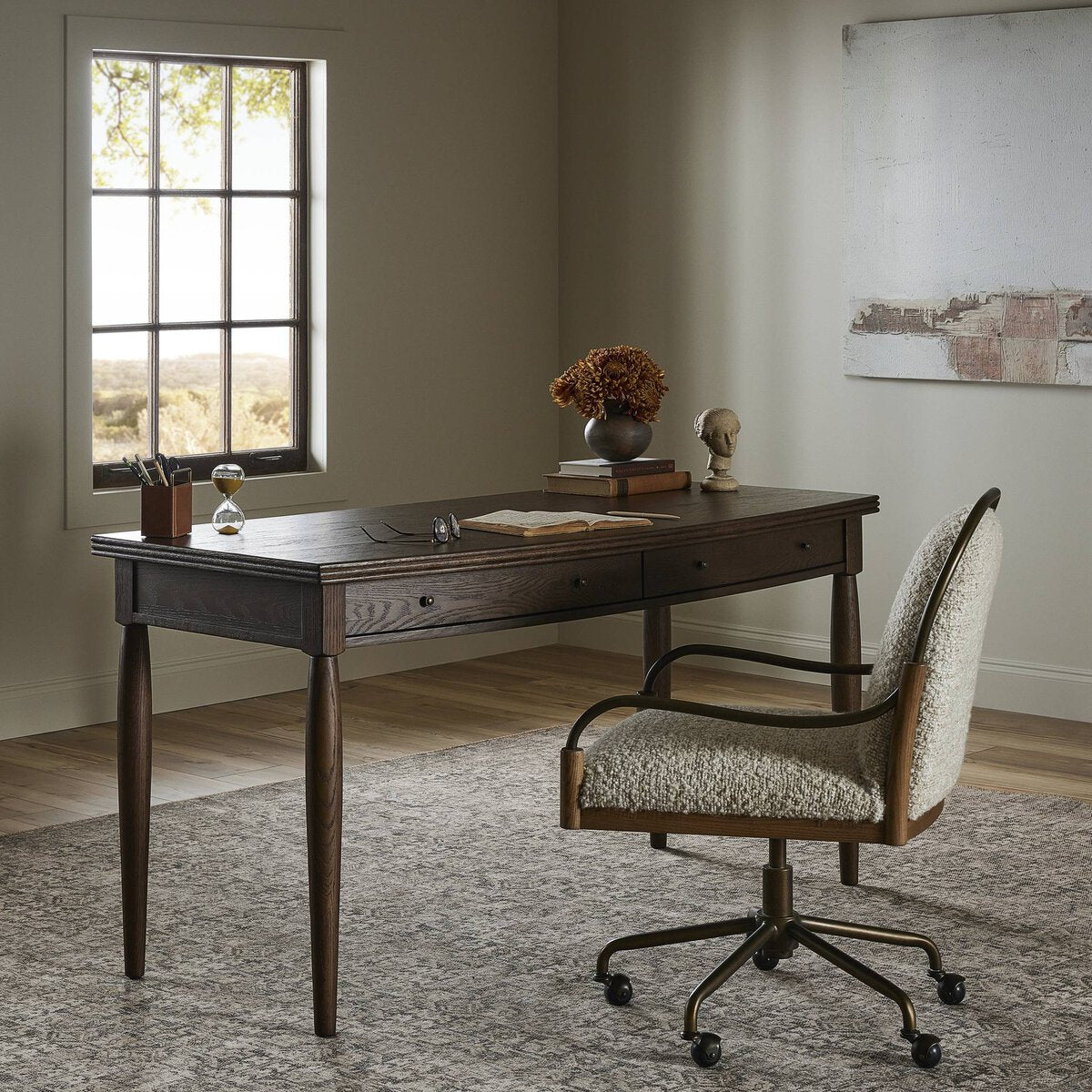 The "Bowfront"Desk in Drifted Oak Veneer