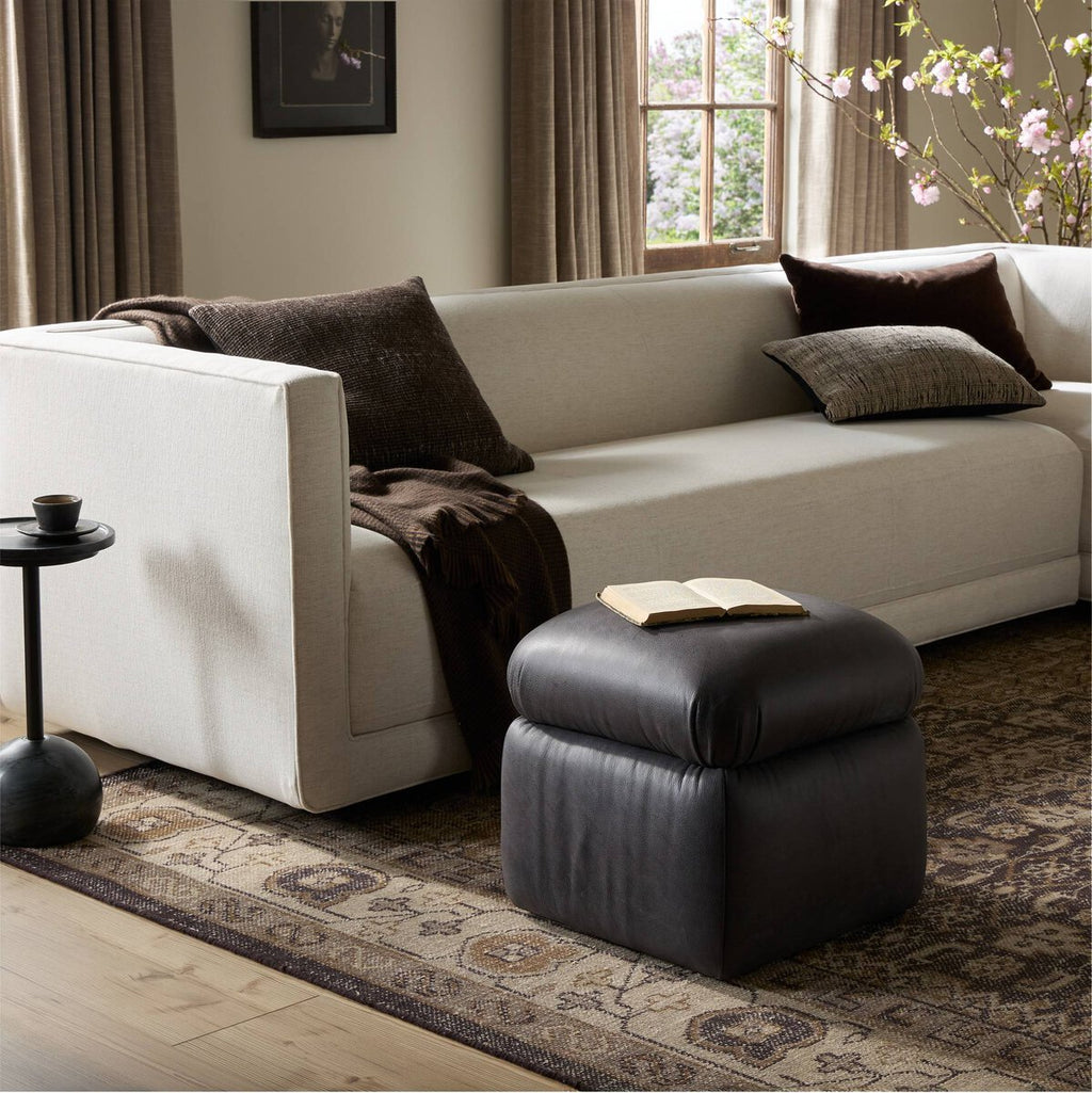 Yani Ottoman in Palermo Black [Pre-Order - Available in Aug]