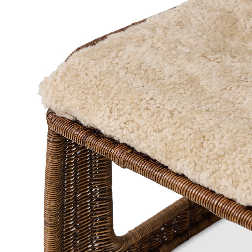 The "Katrine" Dining Chair in Beige Shorn Shearling - [Pre-Order - Available in Lt. Dec]