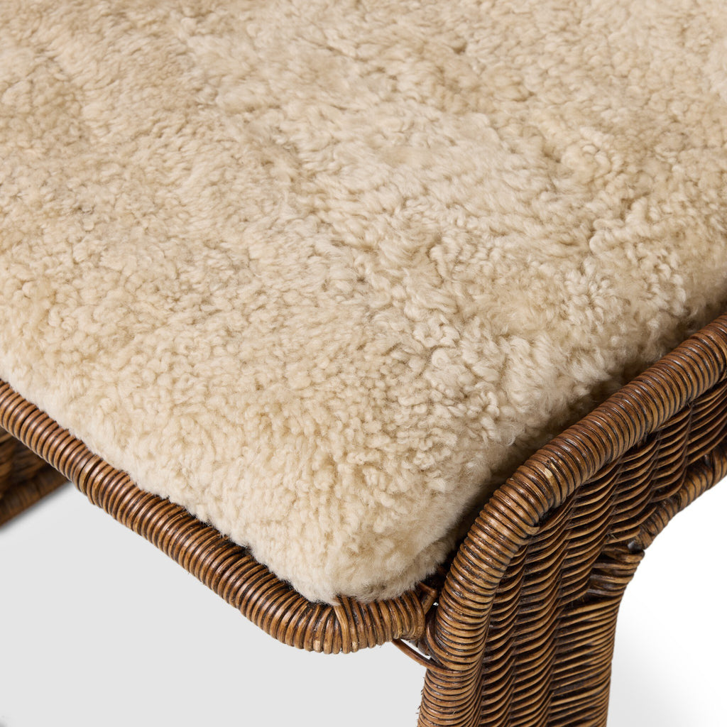 The "Katrine" Dining Chair in Beige Shorn Shearling - [Pre-Order - Available in Lt. Dec]