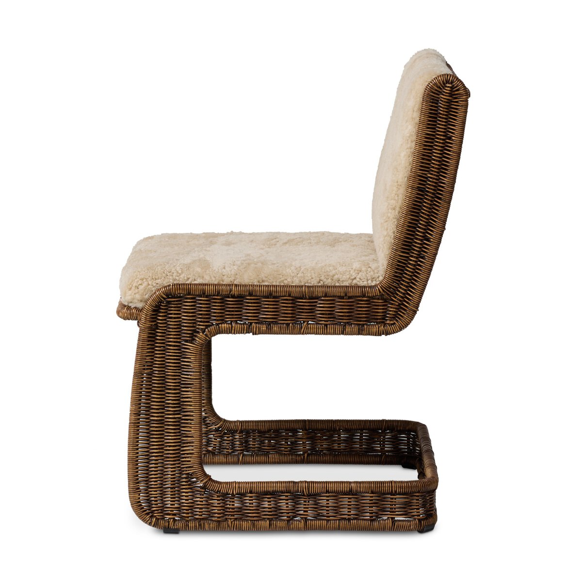 The "Katrine" Dining Chair in Beige Shorn Shearling - [Pre-Order - Available in Lt. Dec]