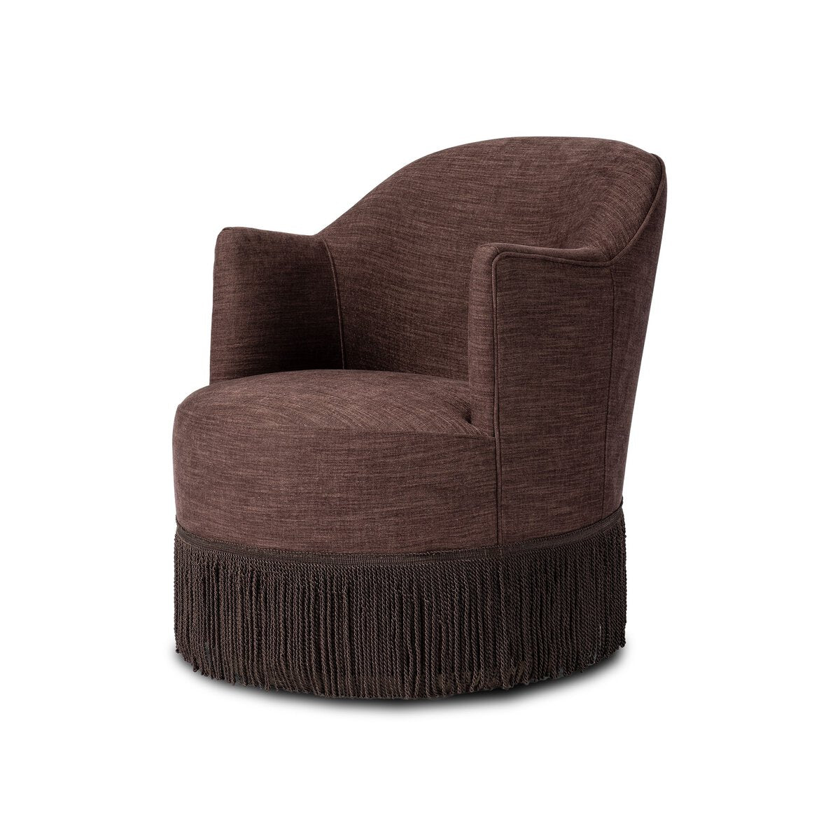 Aurora Fringe Swivel Chair in Laughlin Plum [Pre-Order - Available in Aug]