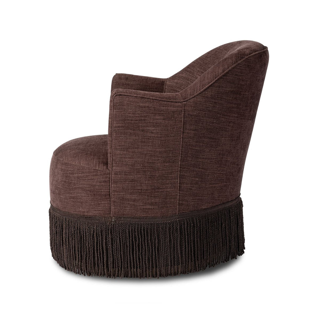 Aurora Fringe Swivel Chair in Laughlin Plum [Pre-Order - Available in Aug]