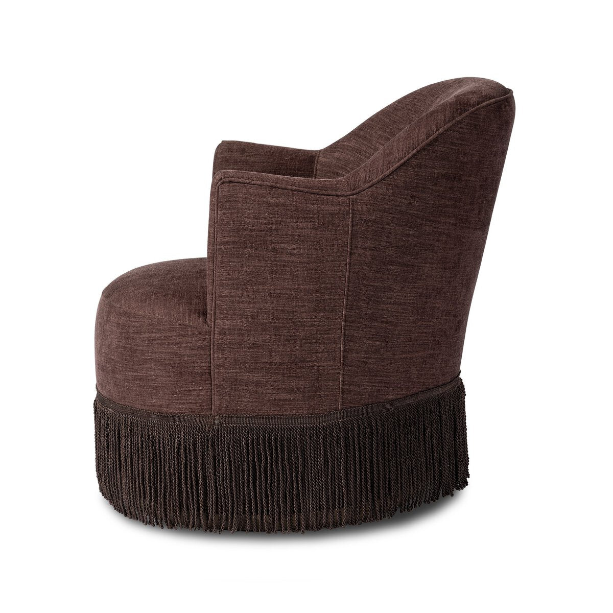 Aurora Fringe Swivel Chair in Laughlin Plum [Pre-Order - Available in Aug]