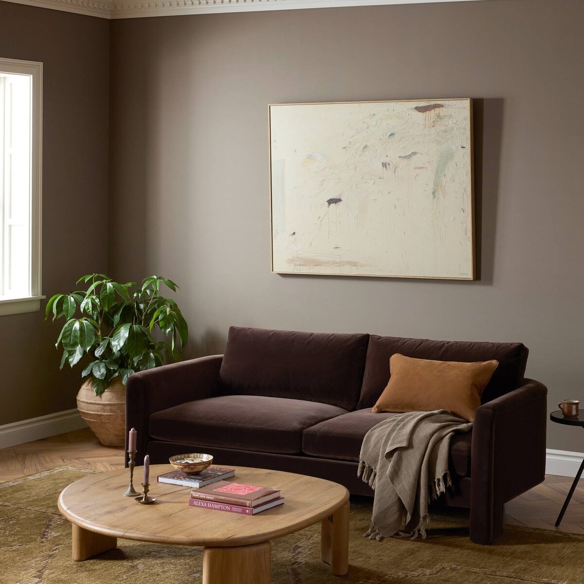 The "Katya" 80" Sofa in Surrey Cacao and Surrey Ochre [Pre-Order - Available in Early Nov]