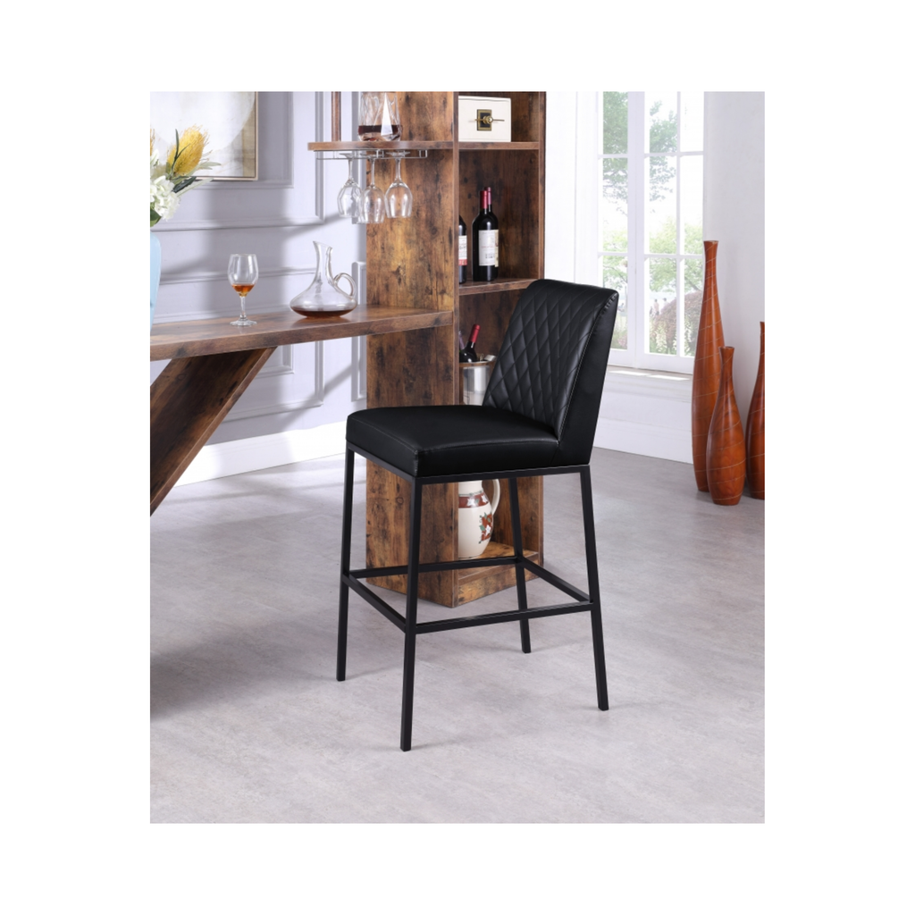 Bryce Quilted Upholstered Bar Stool in Vegan Leather - Set of 2 - [Additional Colors Available]