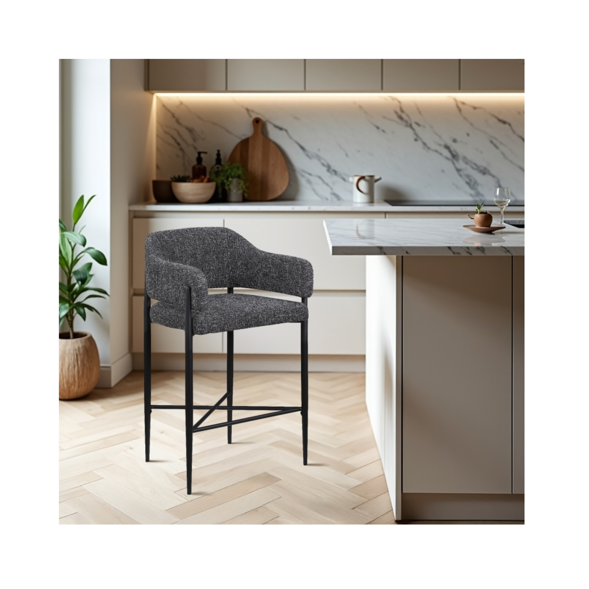 Dame Interwoven Upholstered Counter Stools - Set of 2 - [Additional Colors Available]