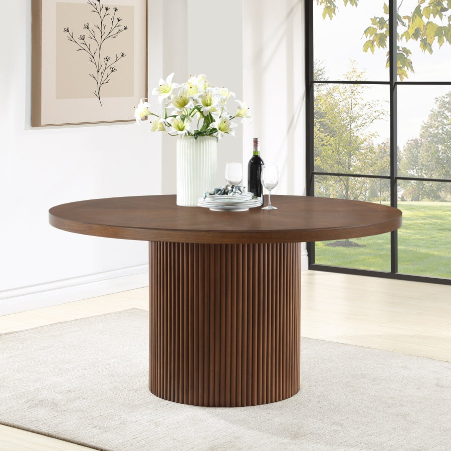 Belinda 60" Solid Wood And Oak Veneer Dining Table