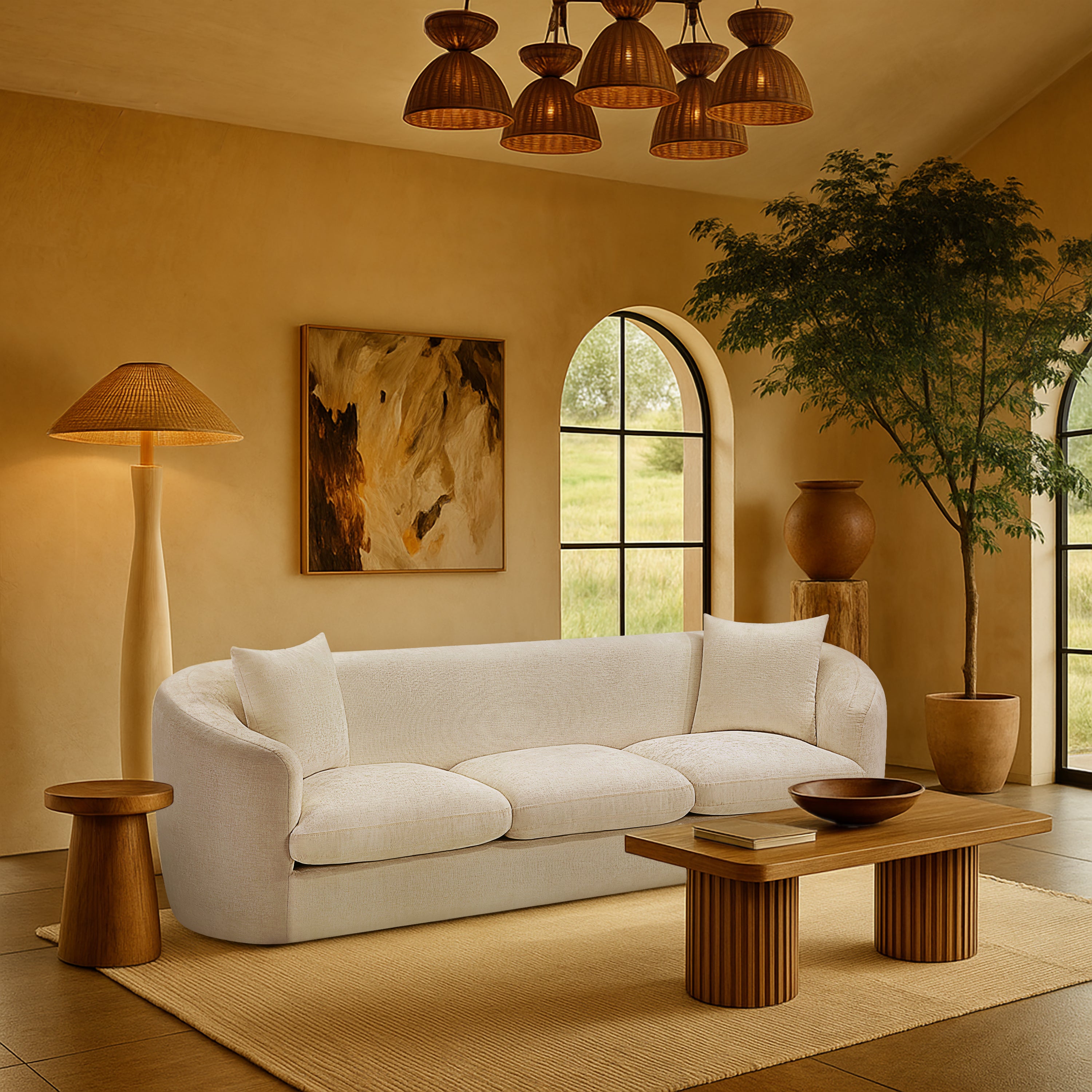 Penelope 92.5 Chenille Upholstered Sofa