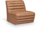 Vega Vegan Leather Channeled Accent Chair: (29"W x 35.5"D x 31.5"H)