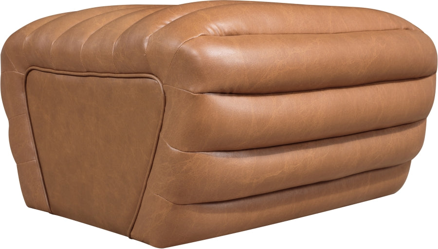 Vega Vegan Leather Upholstered Ottoman (29"W x 29.5"D x 17"H)
