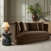 The "Almond" 66" Velvet Upholstered Loveseat