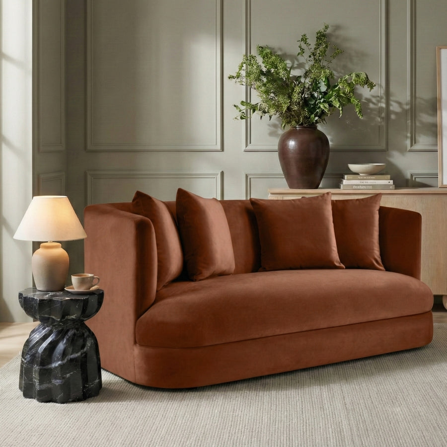 The "Almond" 66" Velvet Upholstered Loveseat