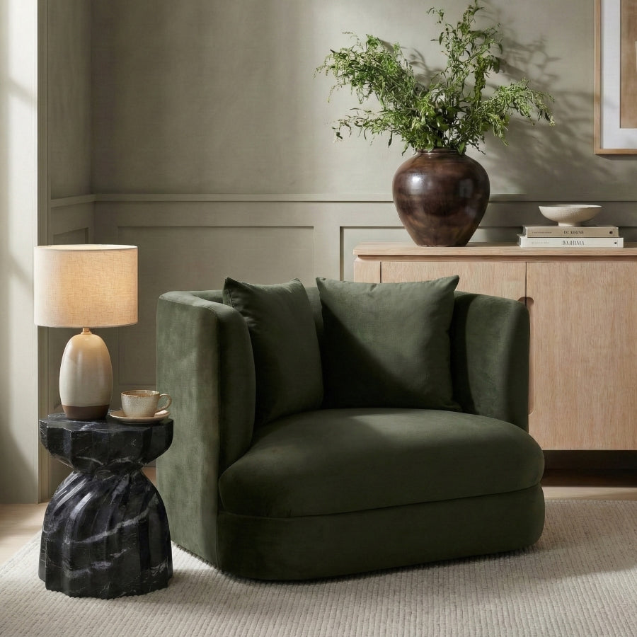 Alder Velvet Upholstered Accent Chair