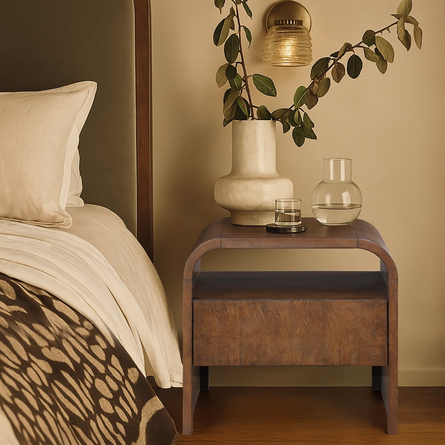 Giada 26" Solid Wood And Veneer Nightstand