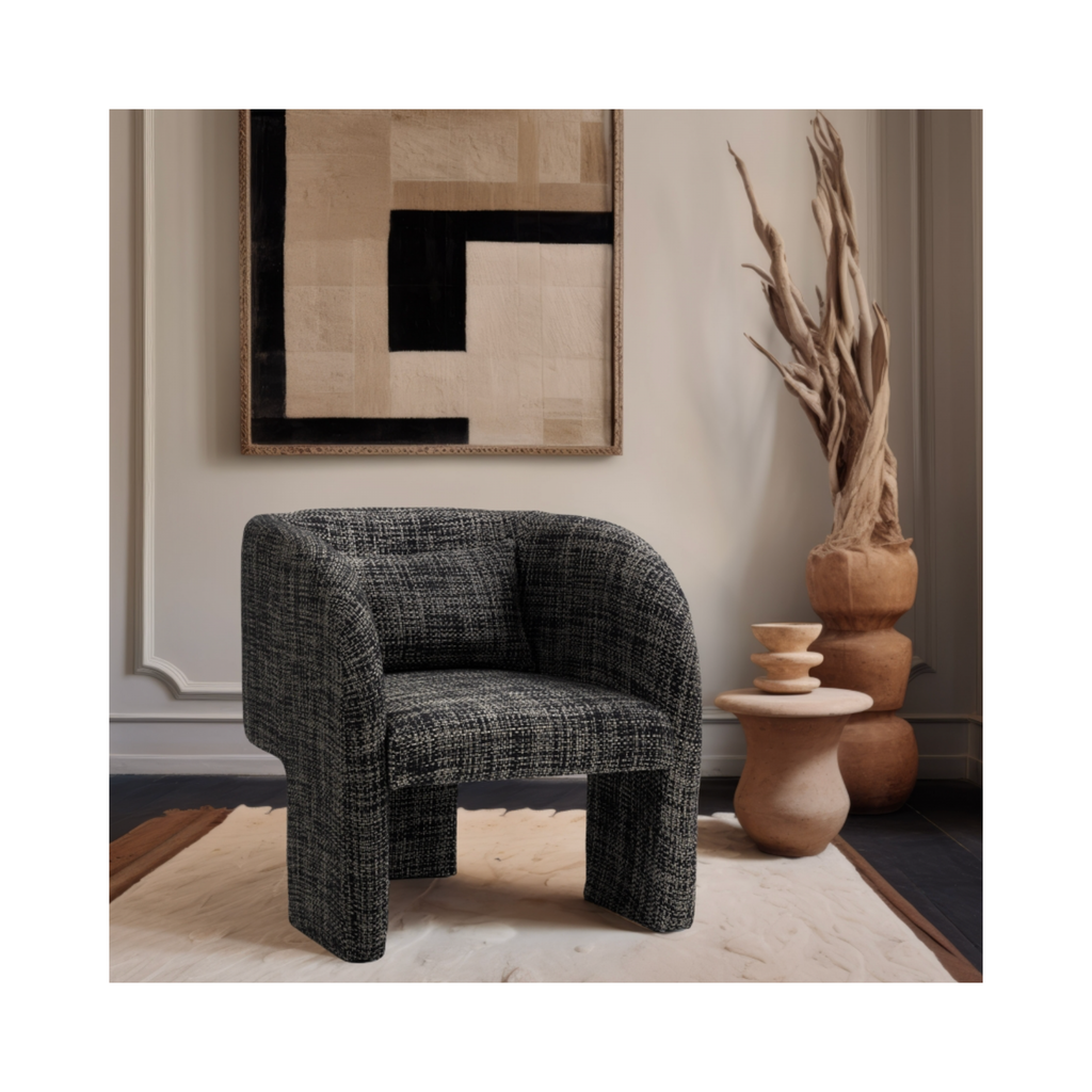 Sawyer Tweed Fabric Upholstered Accent Chair - [Additional Colors Available]