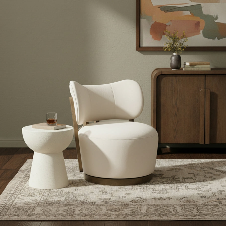 Elara Velvet Upholstered Swivel Chair