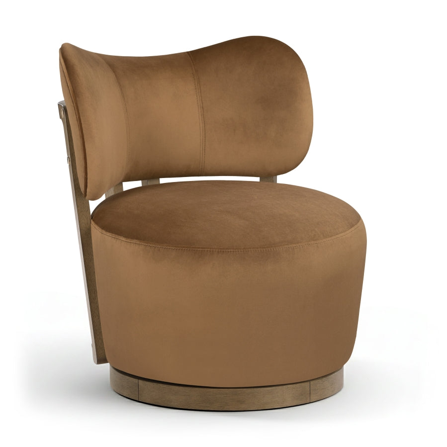 Elara Velvet Upholstered Swivel Chair