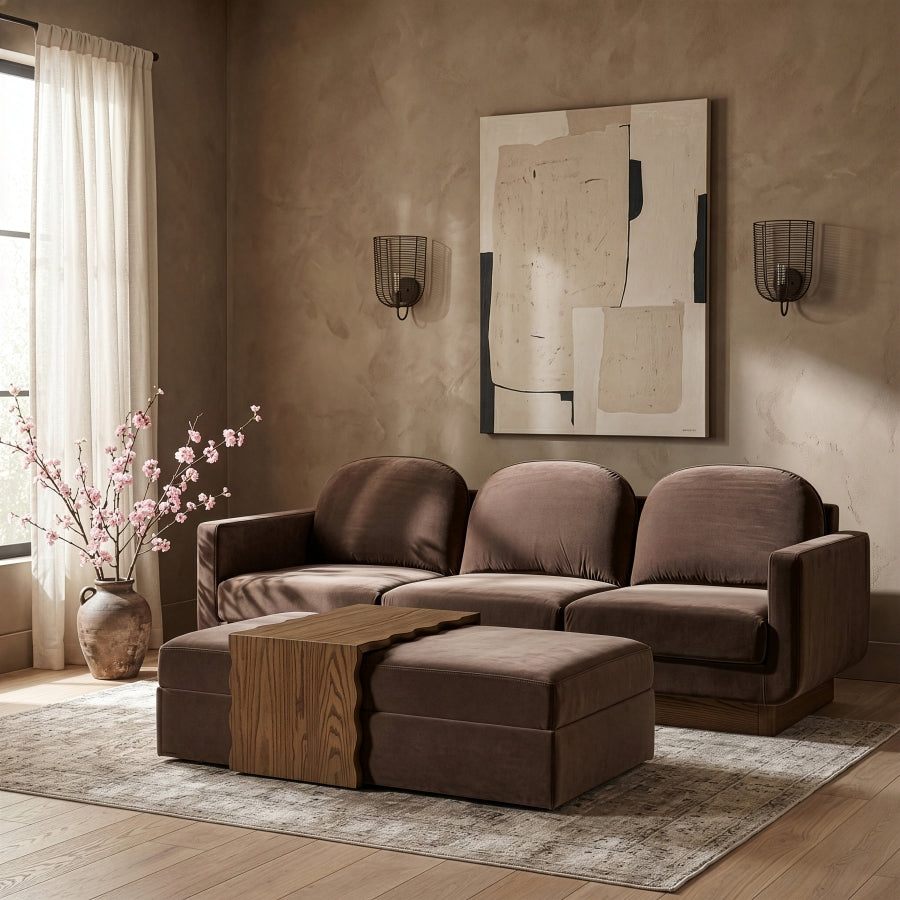 Woodra Velvet Upholstered Coffee Table / Ottoman - [Pre-Order - Coming in Sept]