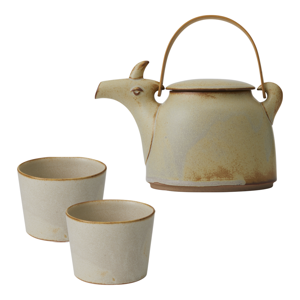 Bird / Goat Teapot and Tea cup set