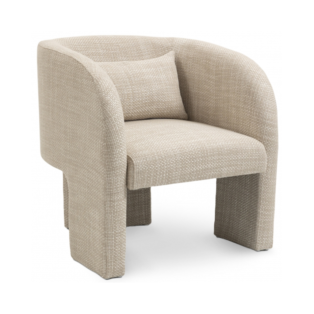 Sawyer Tweed Fabric Upholstered Accent Chair - [Additional Colors Available]