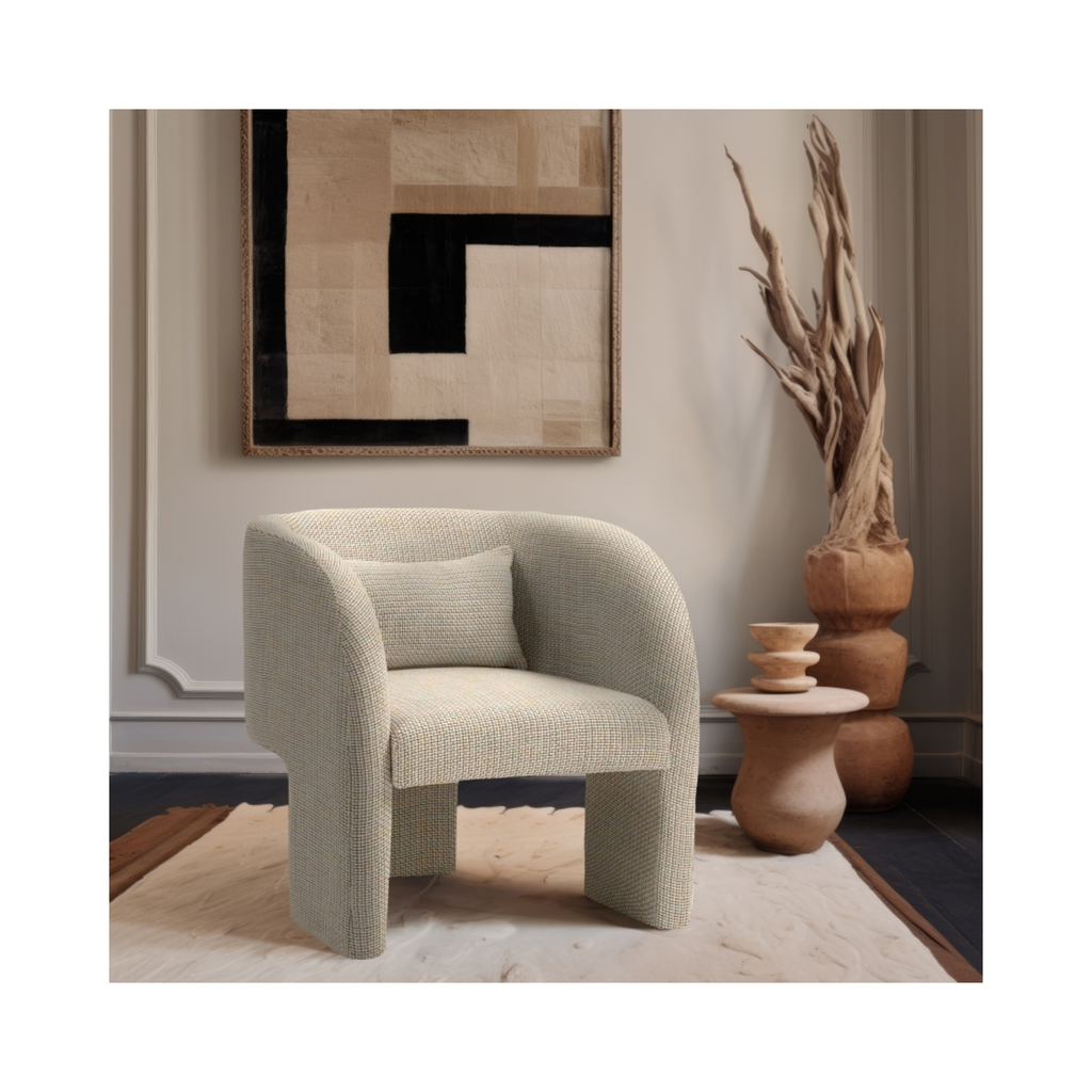 Sawyer Tweed Fabric Upholstered Accent Chair - [Additional Colors Available]