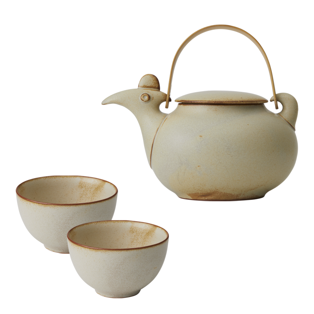 Bird / Goat Teapot and Tea cup set
