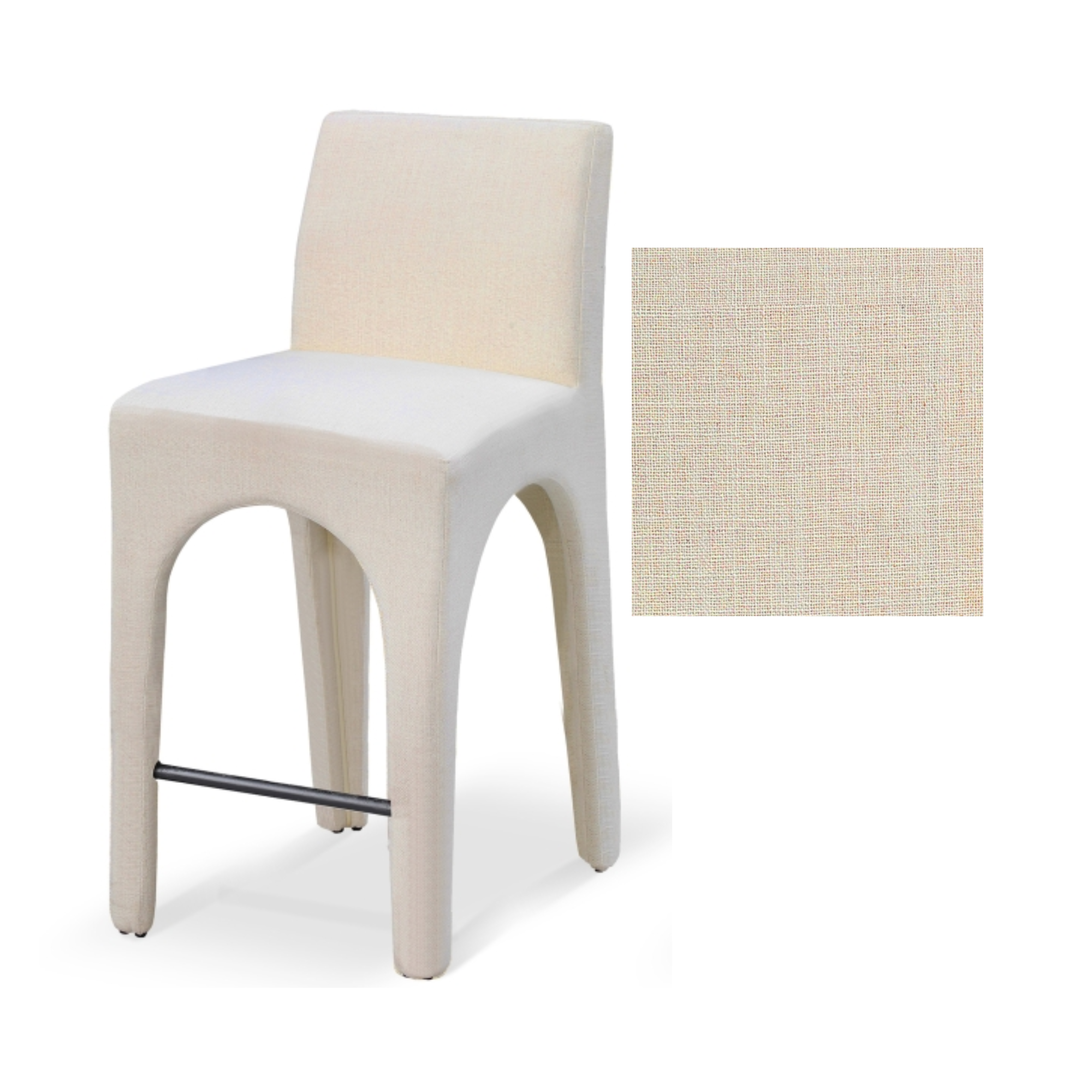 Gramercy Linen Textured Fabric Upholstered Counter Stool - [Additional Colors Available]