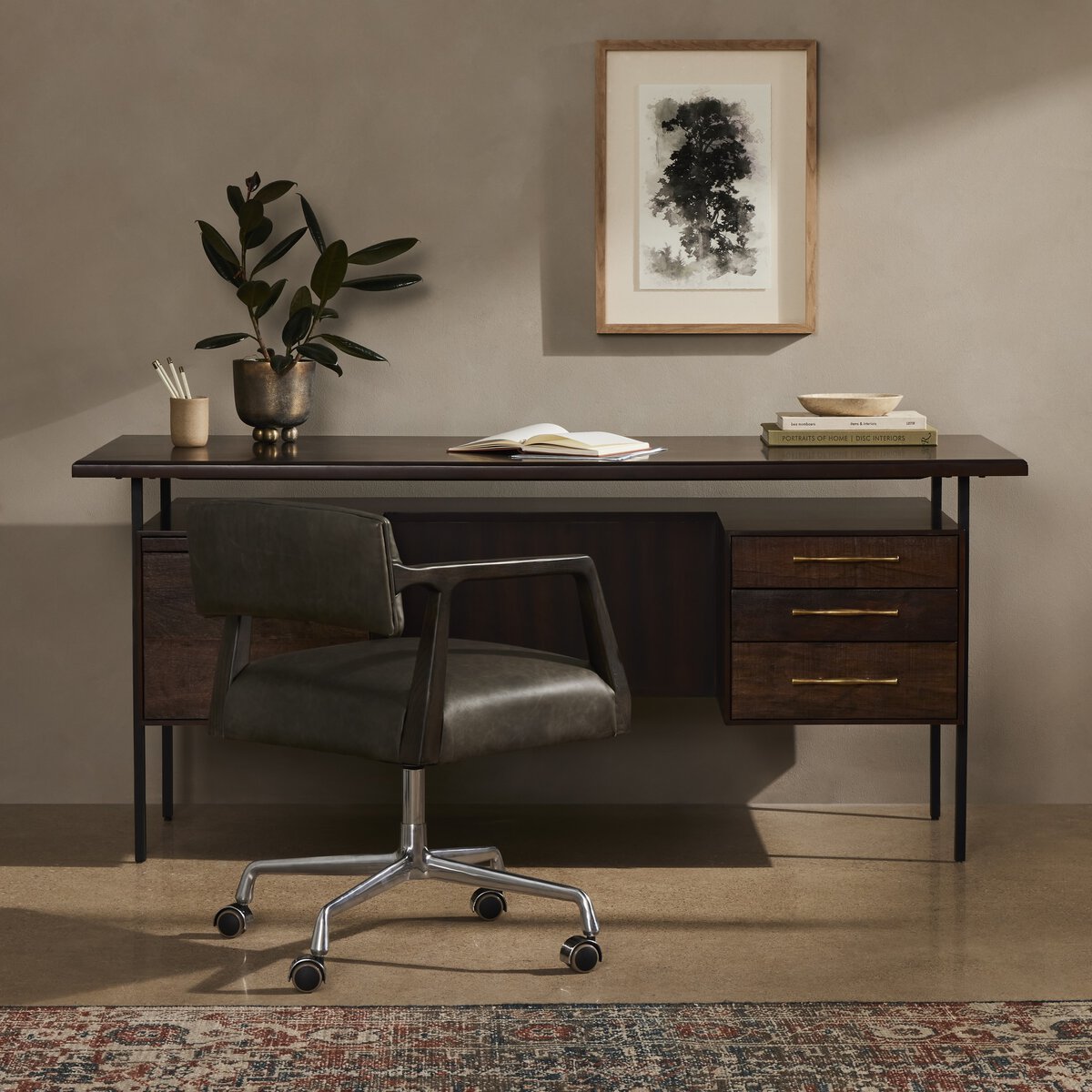 The "Lauren" Desk in Natural Peroba