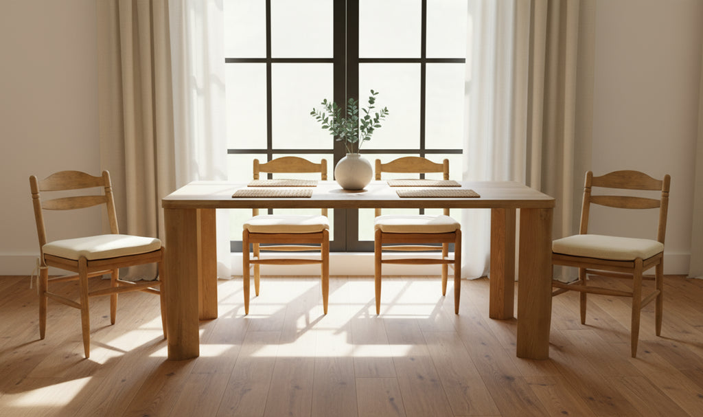 The "Tate" Dining Chair Beige - [Set Of Two]