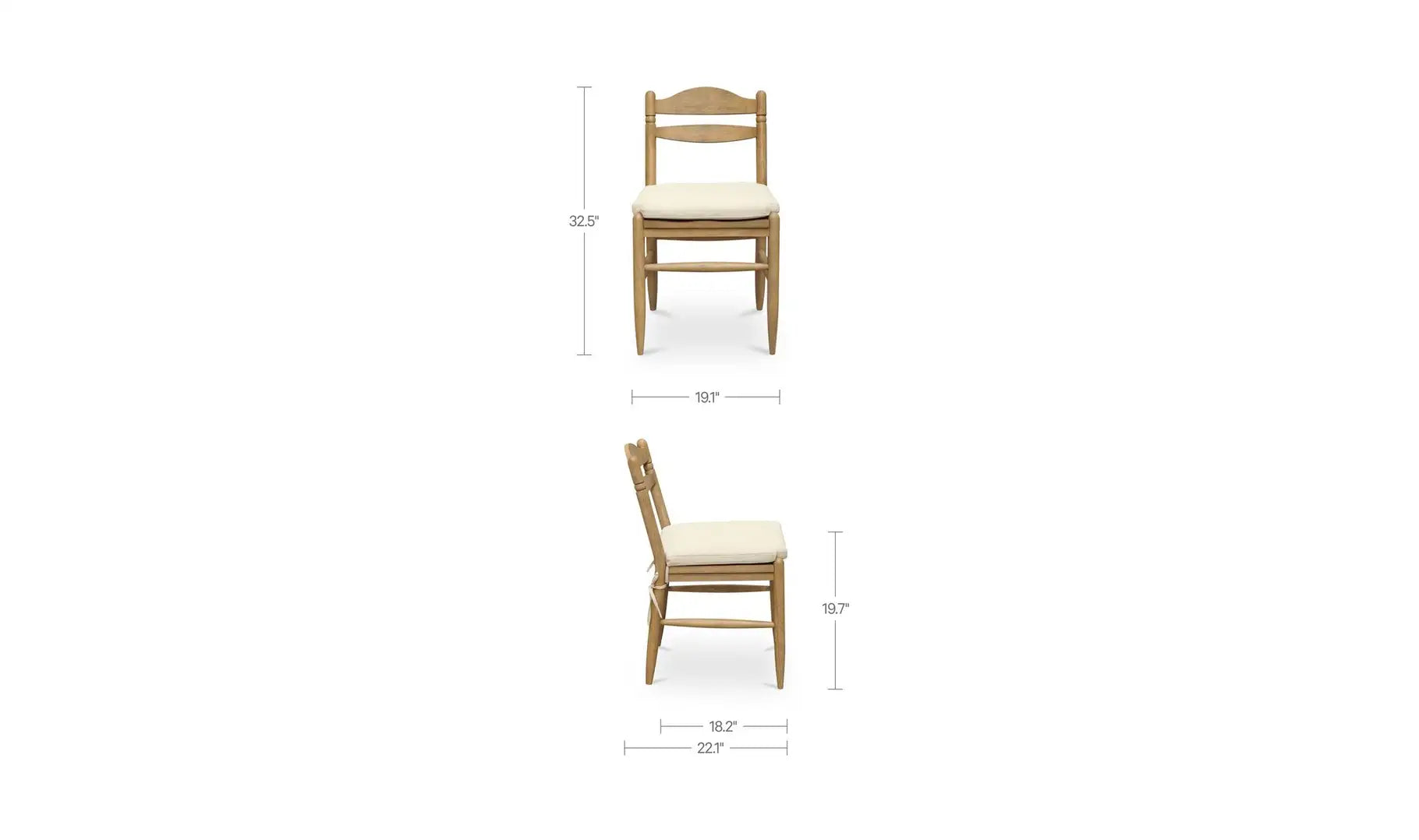 The "Tate" Dining Chair Beige - [Set Of Two]