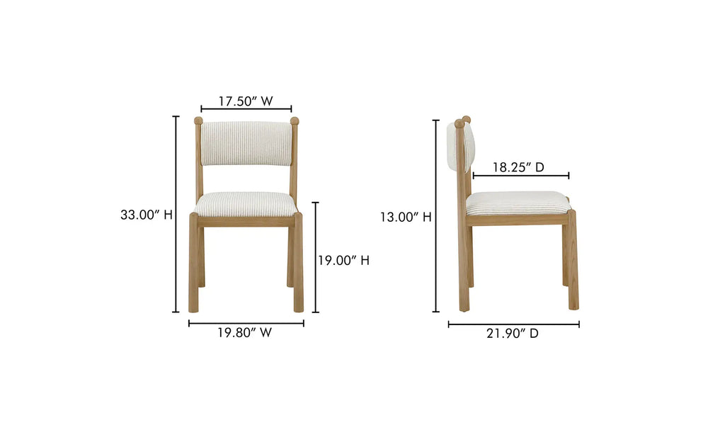 The "Villetta" Dining Chair Stripe [Set of 2]