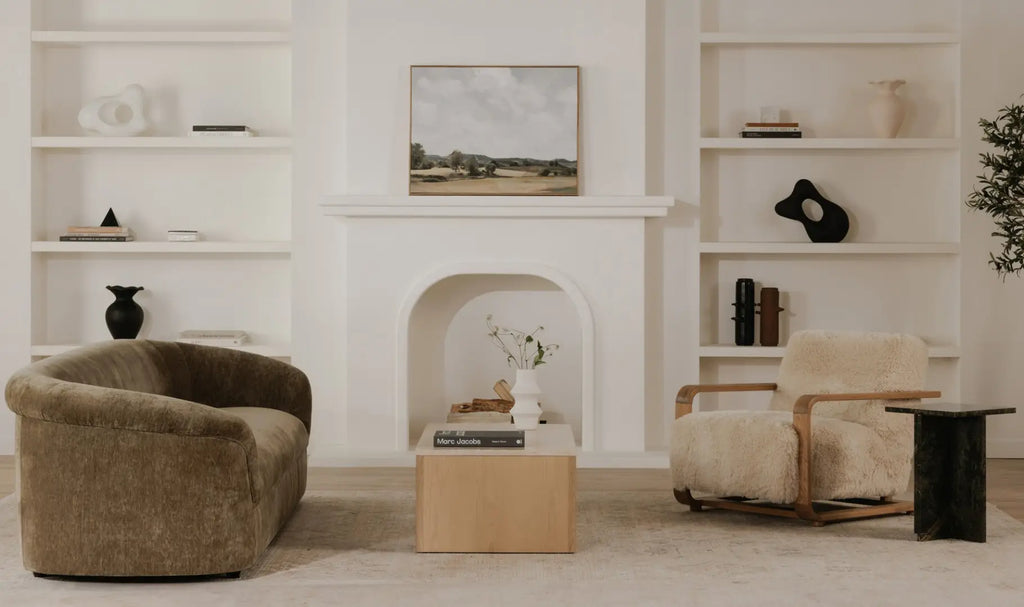 The "Eckersley" Lounge Chair Cream Faux Fur