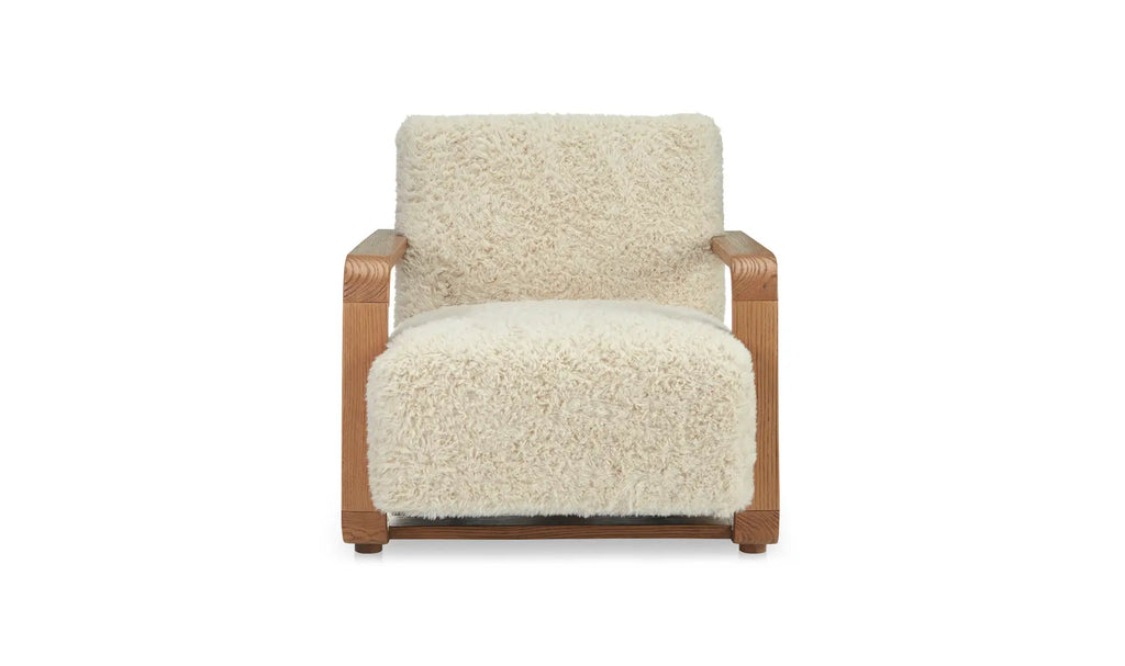The "Eckersley" Lounge Chair Cream Faux Fur