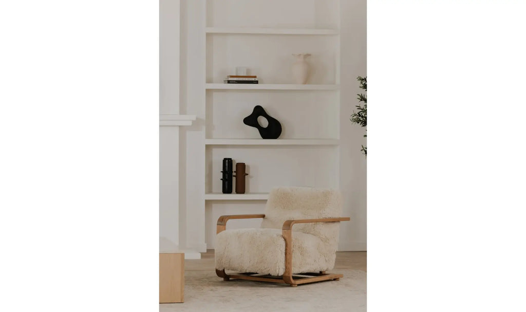 The "Eckersley" Lounge Chair Cream Faux Fur