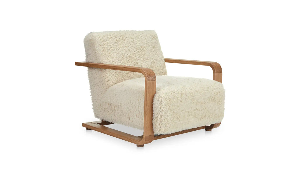 The "Eckersley" Lounge Chair Cream Faux Fur