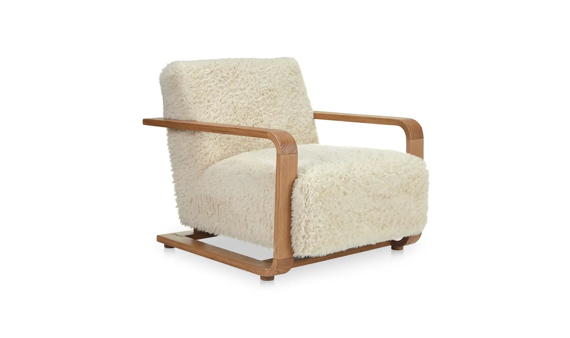 The "Eckersley" Lounge Chair Cream Faux Fur