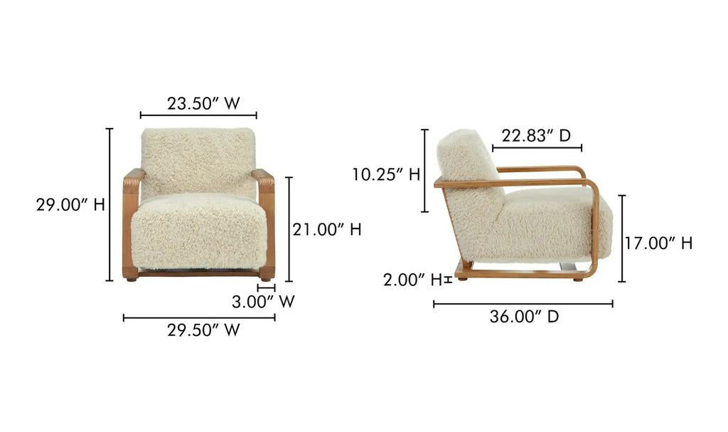 The "Eckersley" Lounge Chair Cream Faux Fur